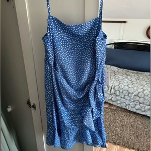 Hello Molly blue mini polka dot dress NWT. Size Medium, fits like a small.